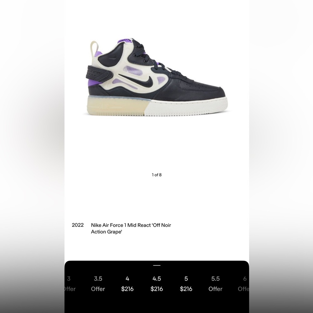 Nike
Air Force 1
React
‘Off noir action grape’
High top - Picture 7 of 14